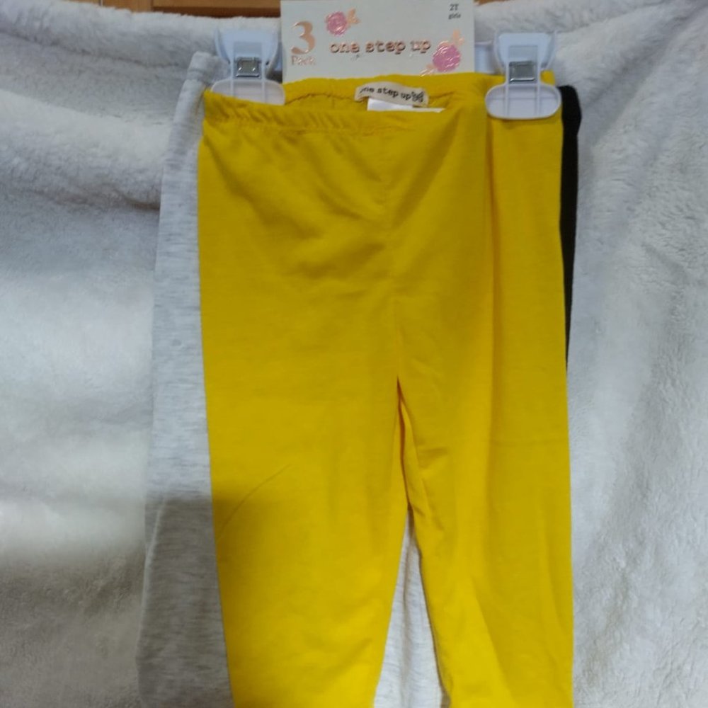 Tod girl pants/ pack 3/Color: yellow,grey and black